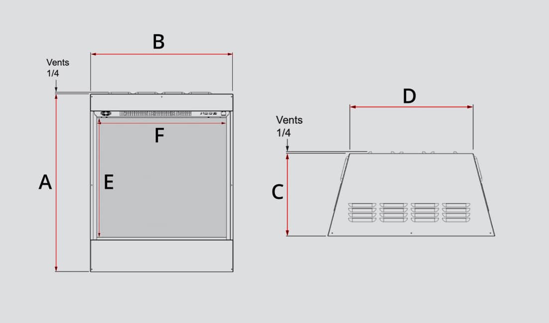 PE2 Electric Insert Product Dimensions